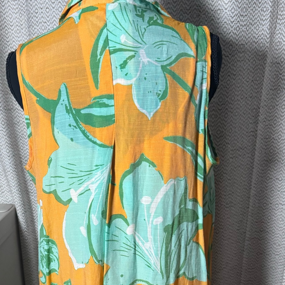 Mlle Gabrielle Orange and Green Floral Dress - Picture 3 of 7